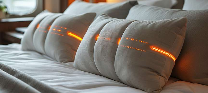 les oreillers du futur pourraient intégrer des capteurs sensoriels très précis
et connectés pour détecter automatiquement les problèmes survenants dans la nuit, les troubles du sommeil et analyser la qualité de votre repos